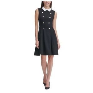 Tommy Hilfiger Black Midi Dress with White Details